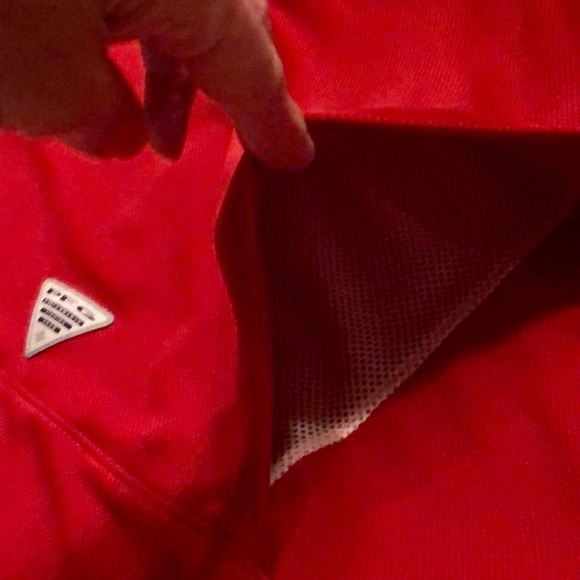 Columbia PFG Omni Shade Red Polo Shirt SzL - Picture 7 of 8